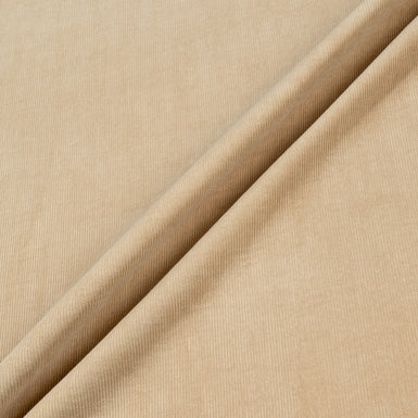 Soft Beige Thin Ribbed Stretch Cotton Corduroy