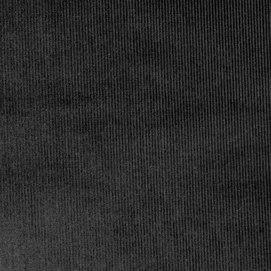 Black Ribbed Stretch Cotton Corduroy