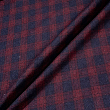 Blue & Red Double Faced Printed Checkered Wool