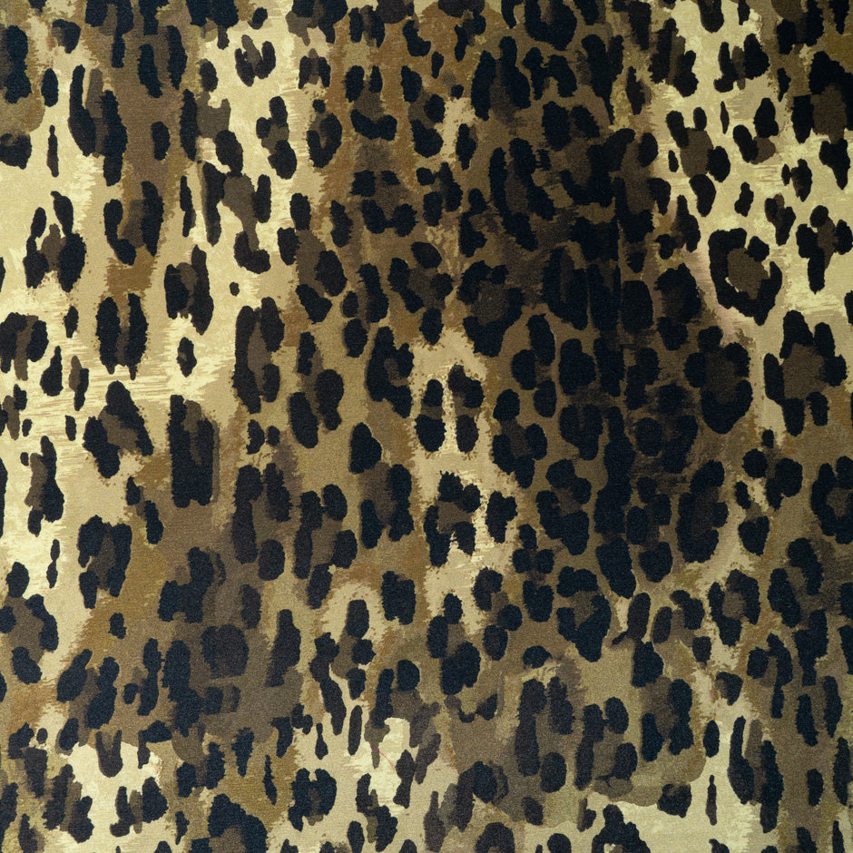 Brown Animal Printed Silk Crêpe