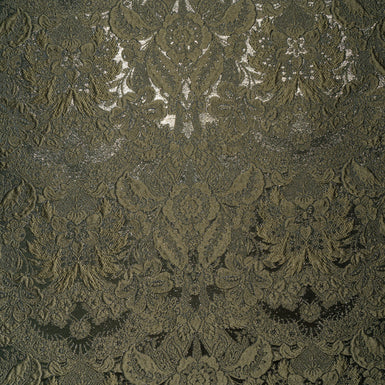 Olive Green Mixed Fibre Brocade