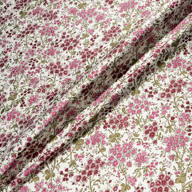 Pink Wild Floral Embroidered Brocade