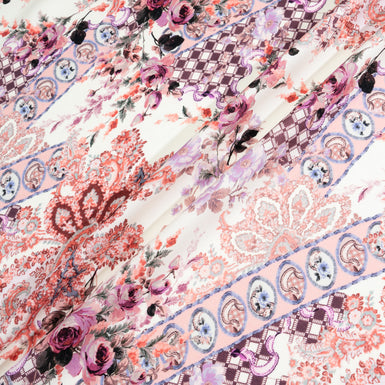 Pink Floral Printed Superfine Pure Wool