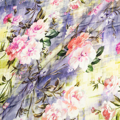 Multi Floral Printed Lavender Superfine Pure Wool