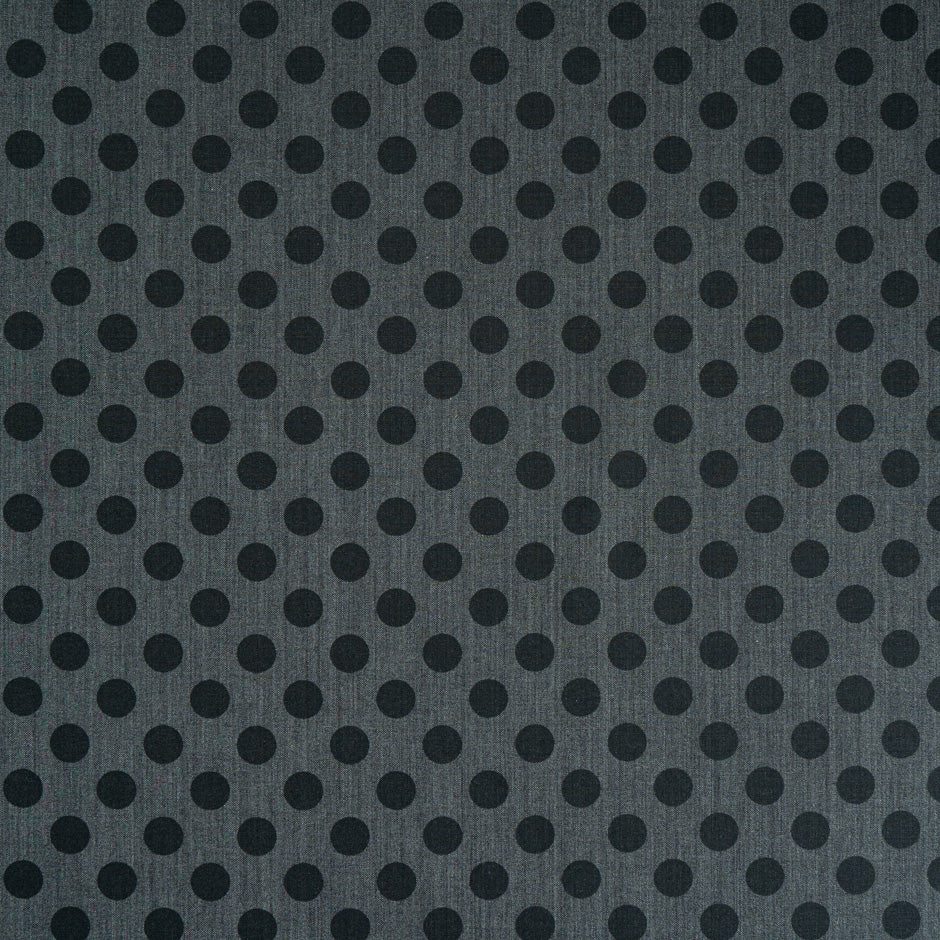 Black Spotted Grey Printed Lightweight Wool