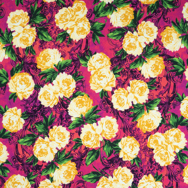 Yellow Rose Printed Merino Pure Wool