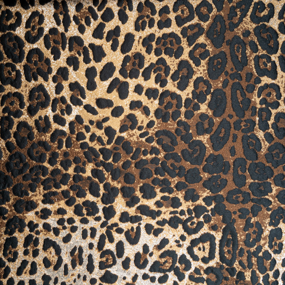 Brown Animal Metallic Brocade