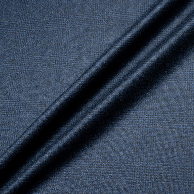 Two-Tone Blue Checkered Wool & Cashmere Suiting