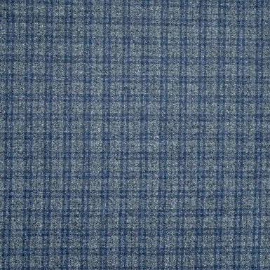 Grey & Blue Checkered Pure Wool Suiting