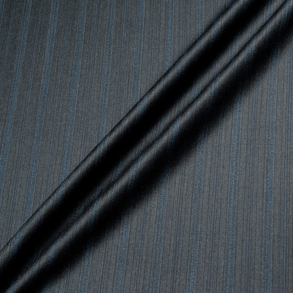 Blue Striped Grey Superfine Trofeo Pure Wool Suiting