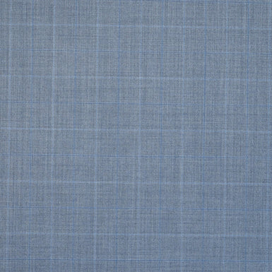 Sky Blue Superfine Checkered Pure Wool 15 MilMil