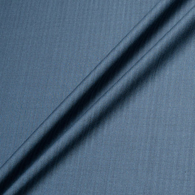 Blue Herringbone Trofeo Wool & Silk Blend