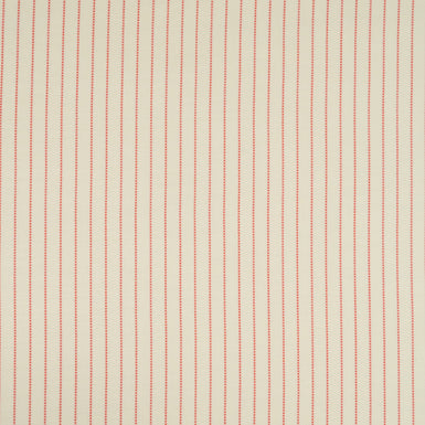 Red Striped Cream Stretch Wool