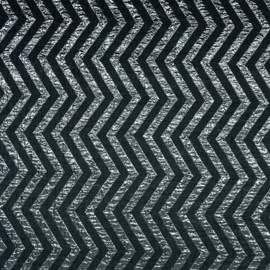 Black Metallic Chevron Jacquard Brocade