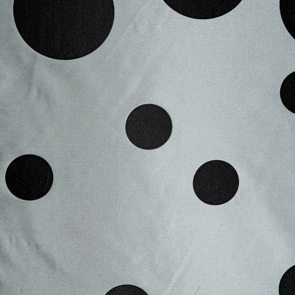 Black Spotted Grey Silk Blend Mikado