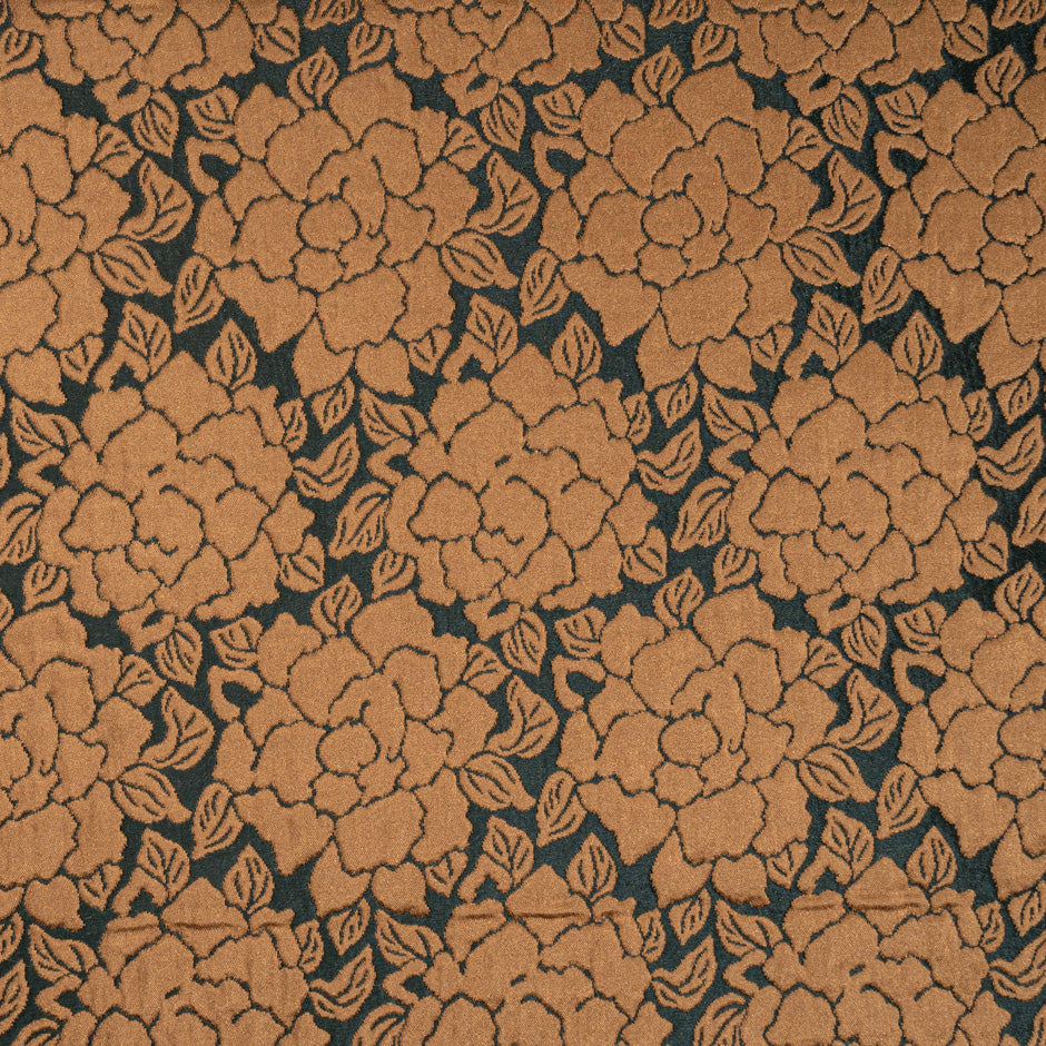 Rust Brown Coloured Floral Brocade