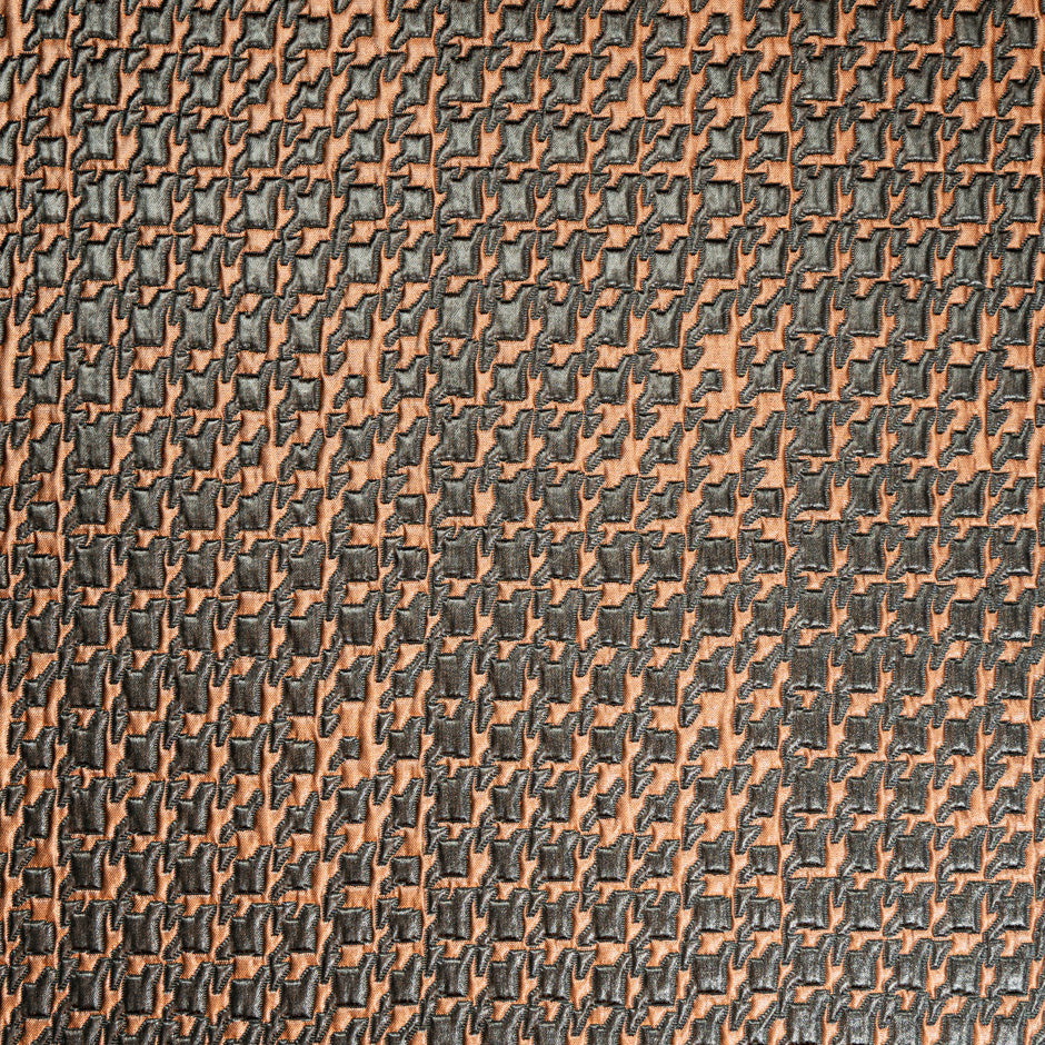 Orange & Black Houndstooth Brocade