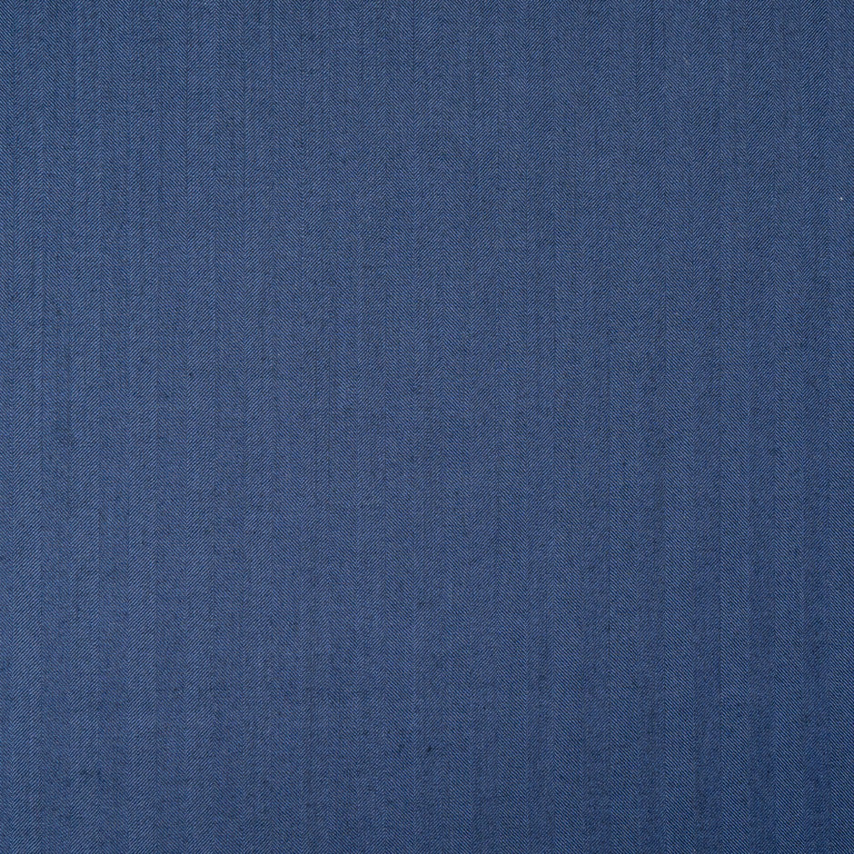 French Blue Herringbone Wool & Cashmere Suiting