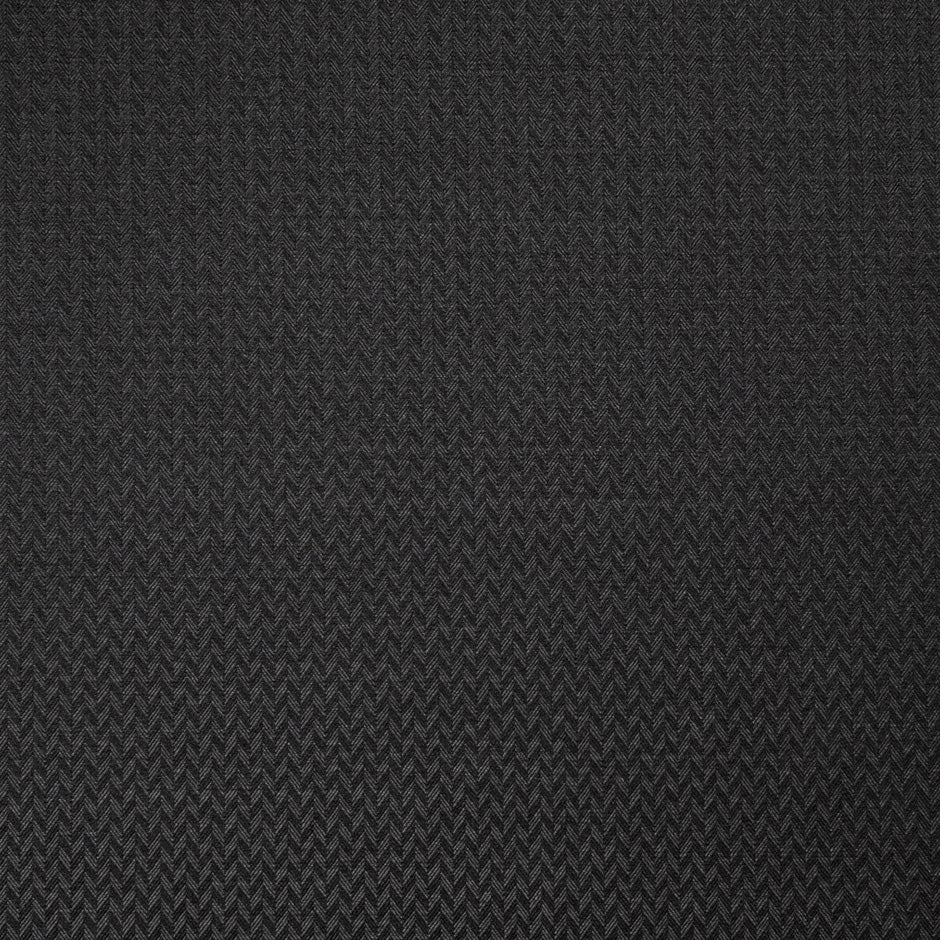 Black 'The Bingley' Super 150s Herringbone Wool Jacquard