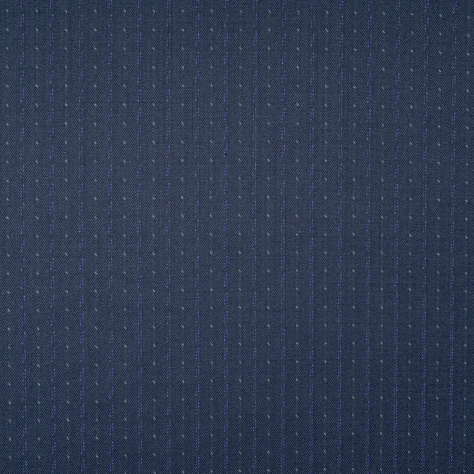 Navy Blue Spot Jacquard Super 160s Pure Wool