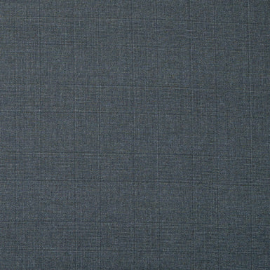 Grey Checkered Super 180s Worsted Wool Suiting