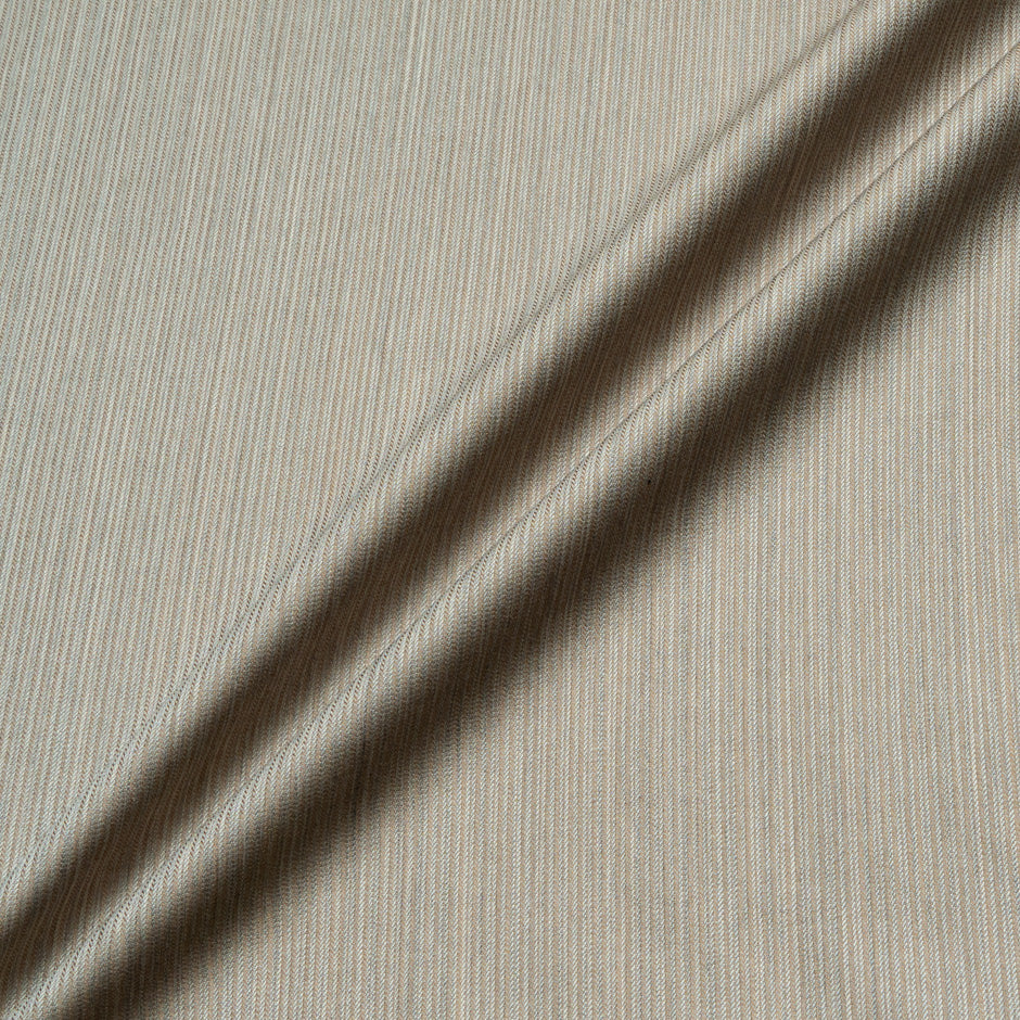 Light Brown Striped Super 130s Pure Wool Suiting