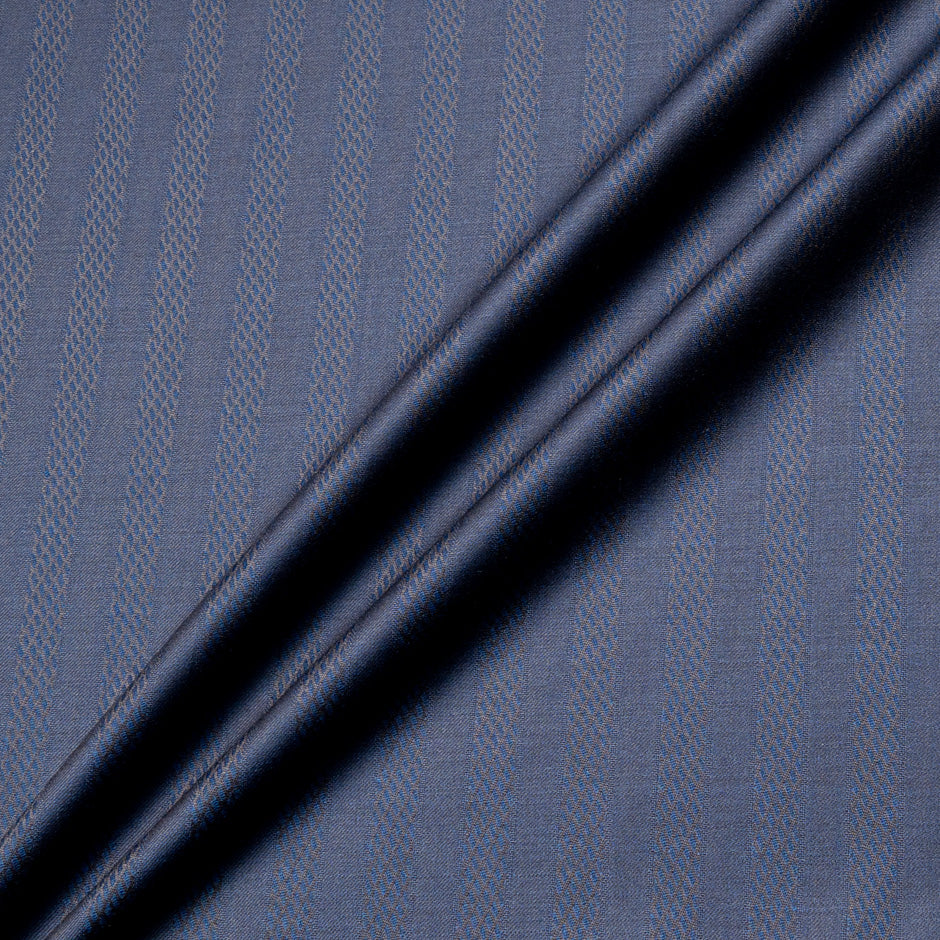 Snake Jacquard Rich Blue Super 160s Tropical Wool