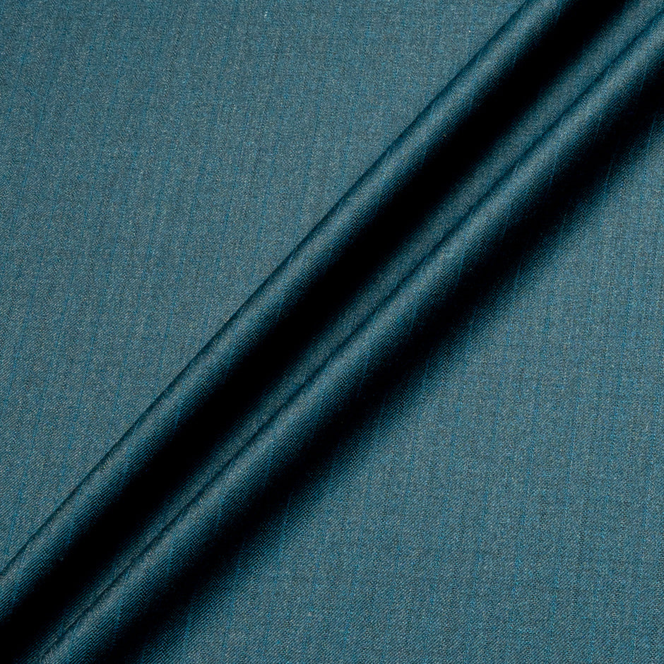 Teal Pinstriped Super 160s Pure Wool