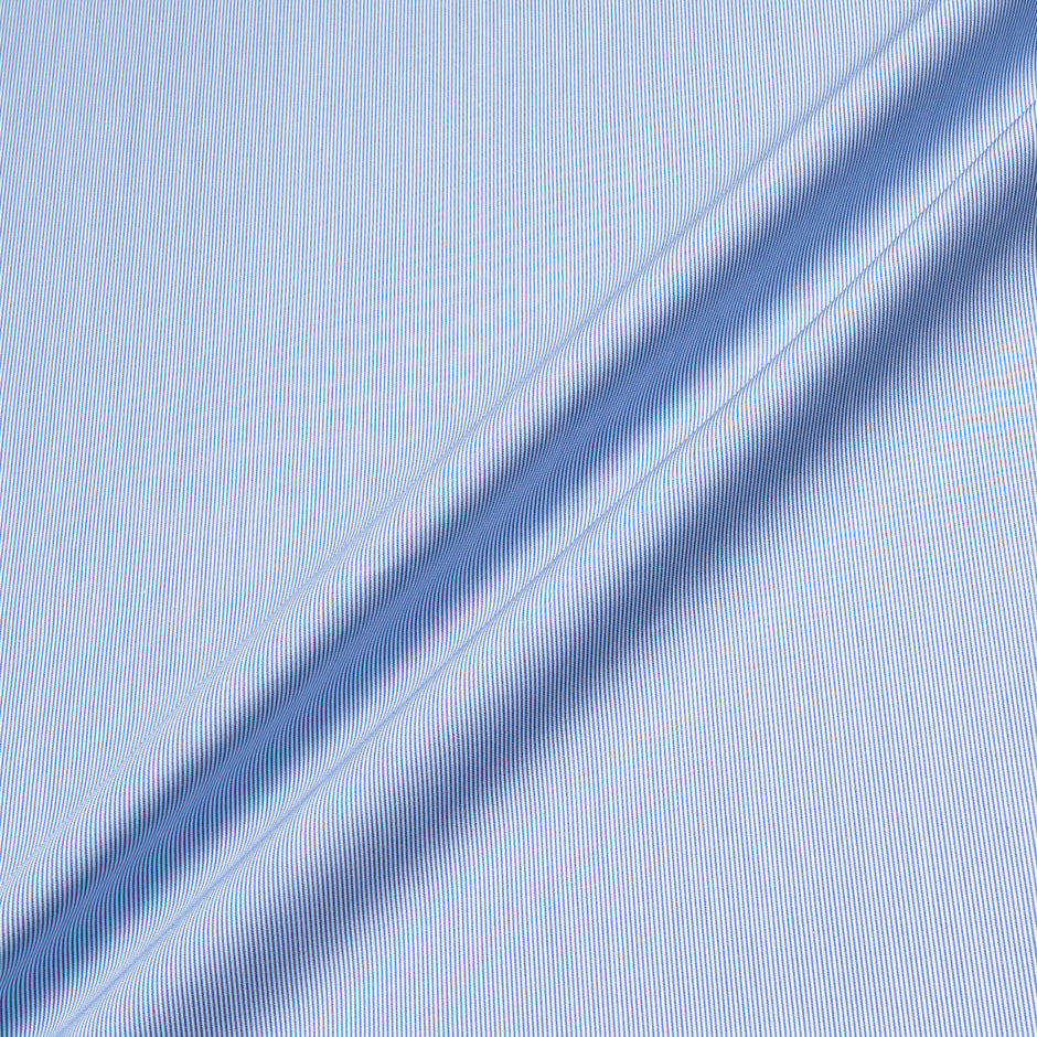 Deep Blue Striped White Pure Cotton