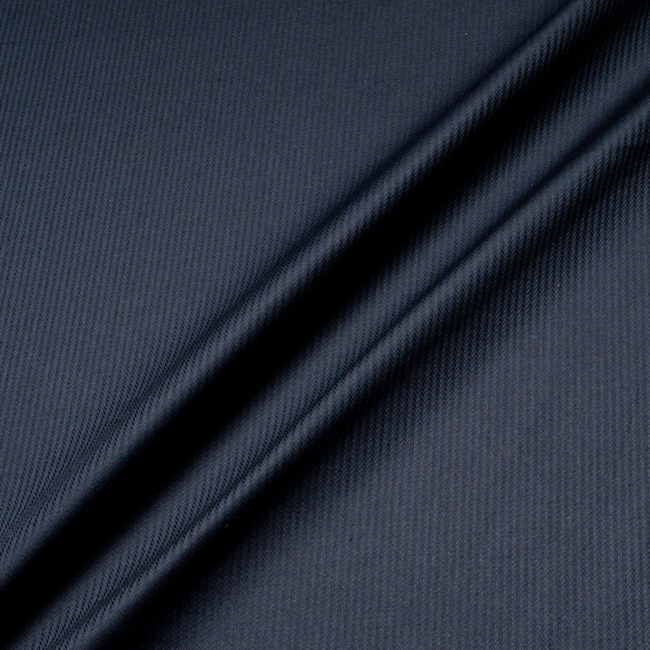 Midnight Blue Herringbone Pima Cotton Shirting