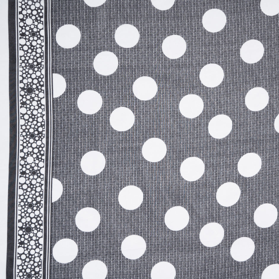 White Spotted Black Pure Silk Georgette