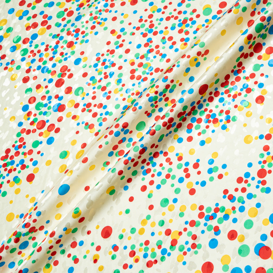 Multi Spotted Vanilla Pure Silk Jacquard