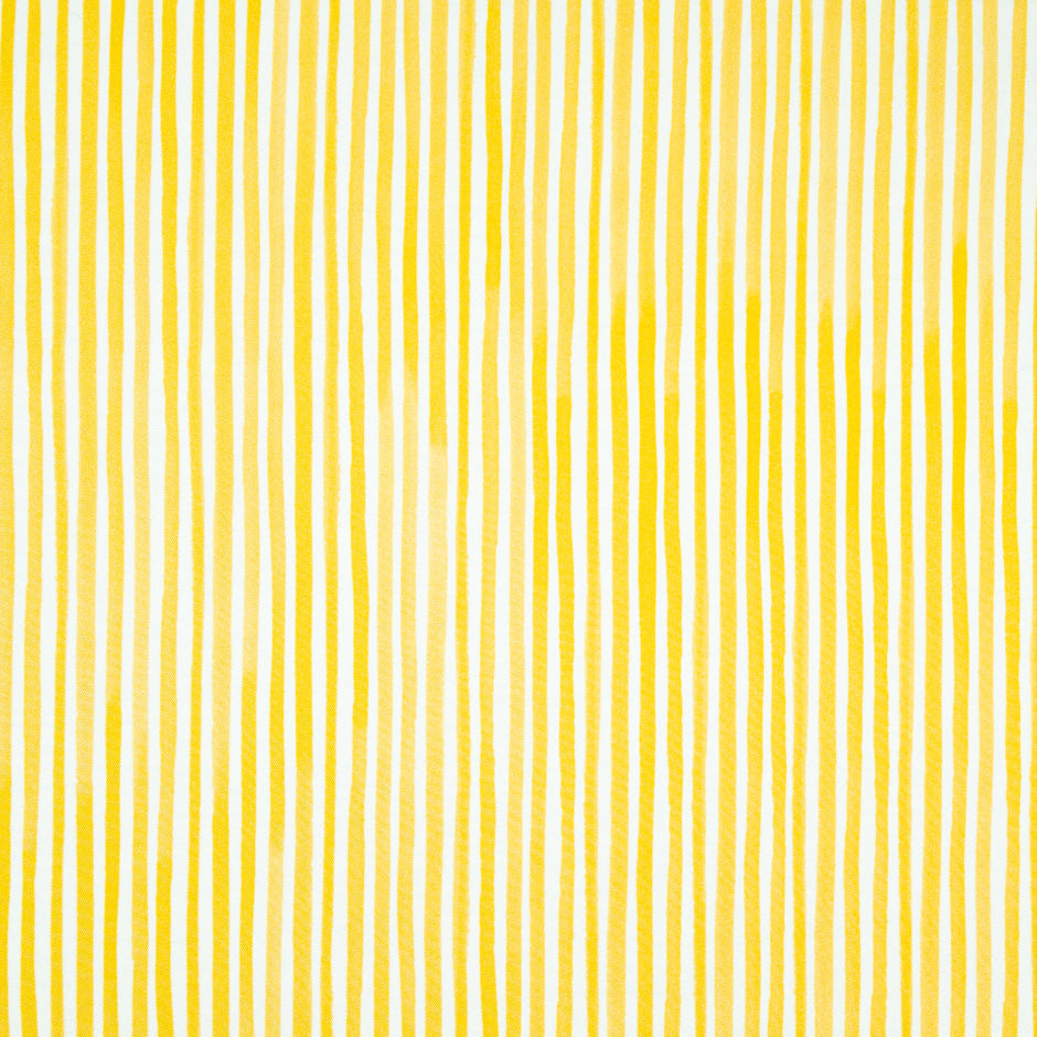 Yellow & White Striped Pure Silk Twill