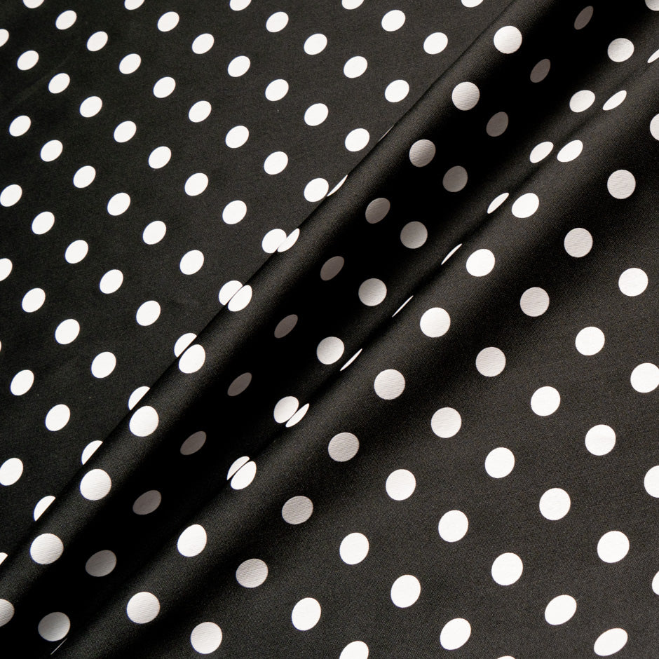 White Spotted Black Silk Blend Mikado