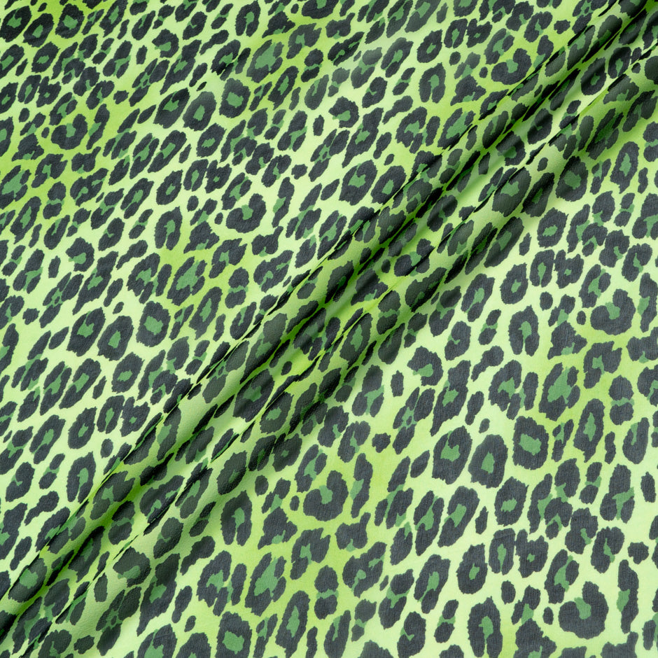 Green Animal Printed Pure Silk Georgette