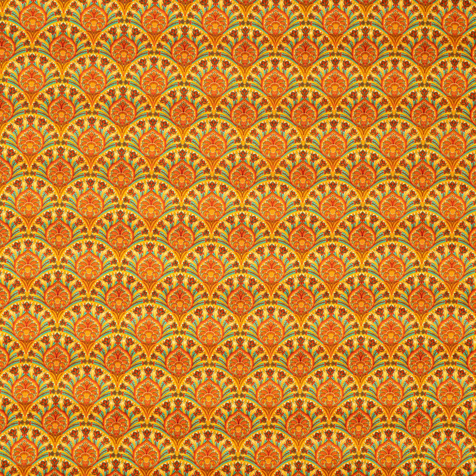 Orange Geometric Printed Superfine Cotton