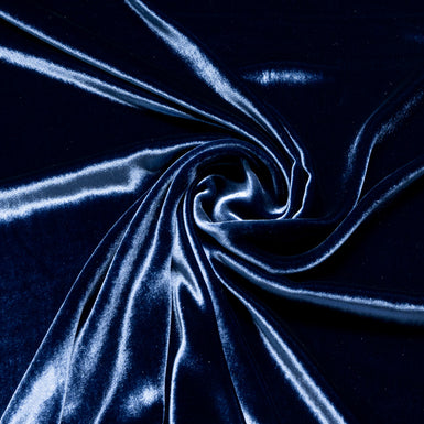 Rich Navy Blue Silk Blend Velvet