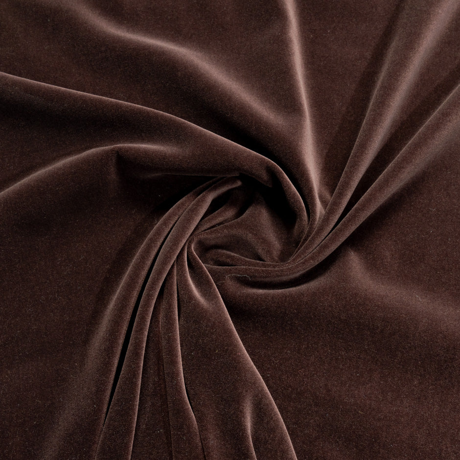 Rich Brown Cotton Blend Velvet