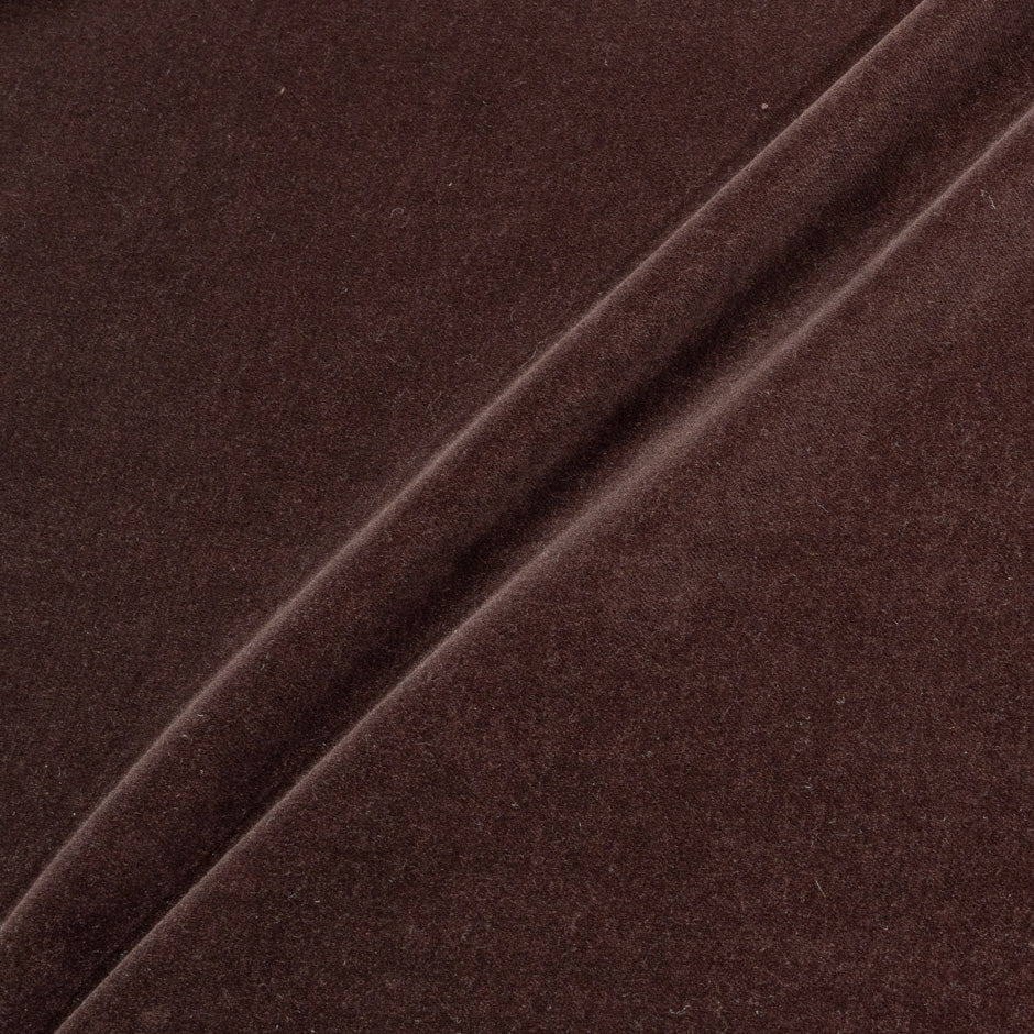 Rich Brown Cotton Blend Velvet