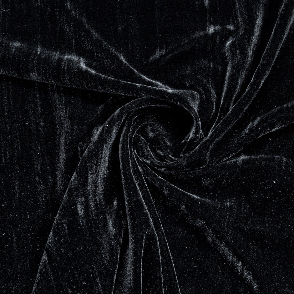 Black Rayon & Silk Blend Velvet