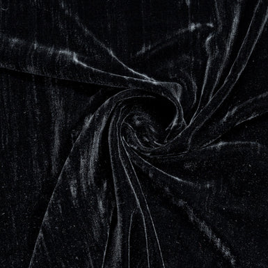 Black Rayon & Silk Blend Velvet