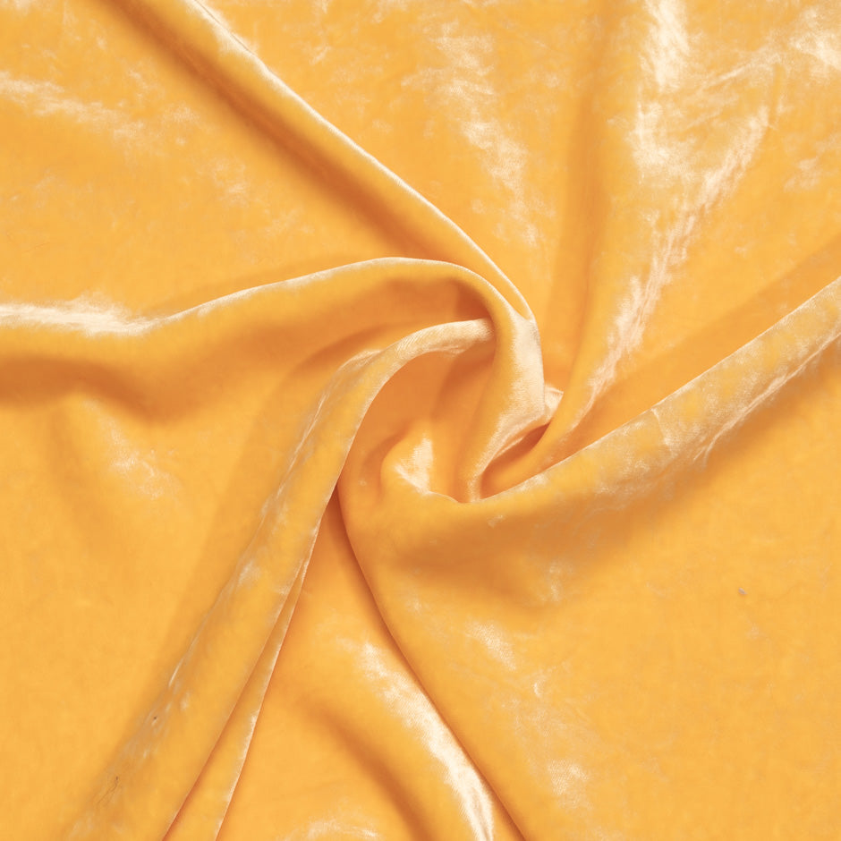 Yellow Viscose & Rayon Blend Velvet