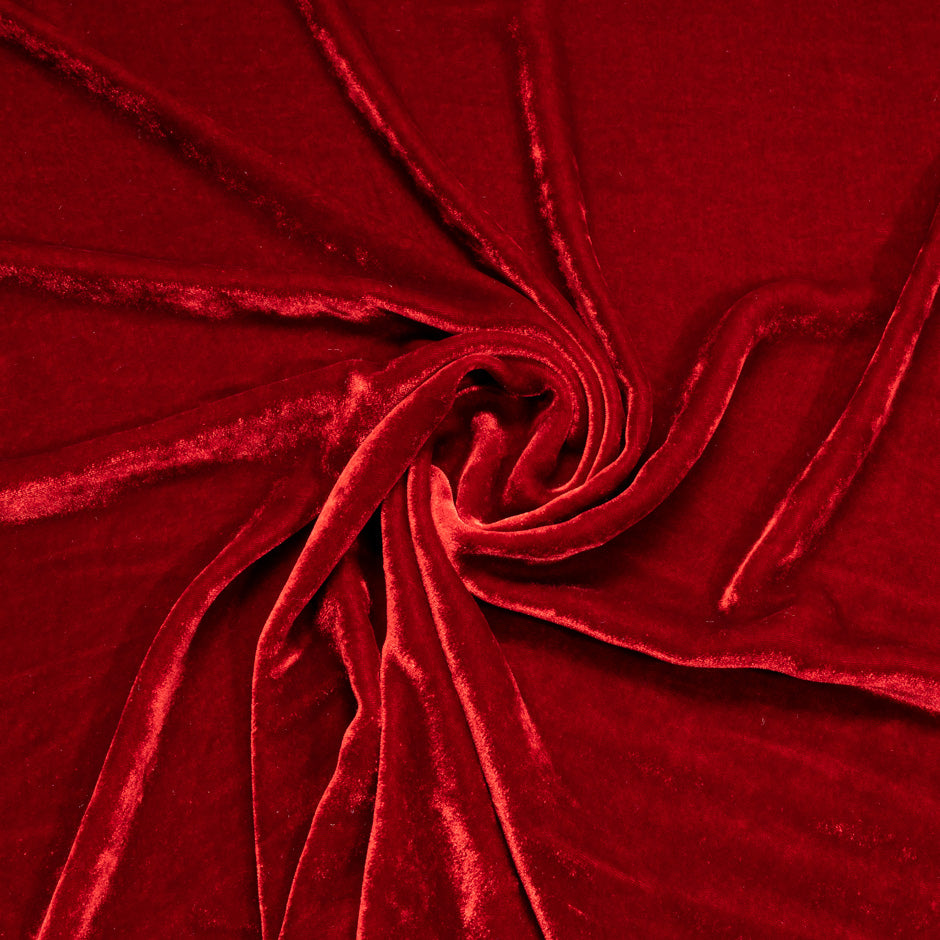 Deep Red Silk Blend Velvet