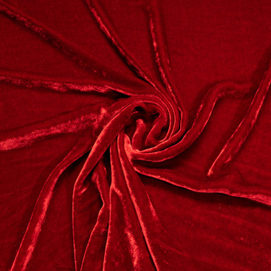 Deep Red Silk Blend Velvet