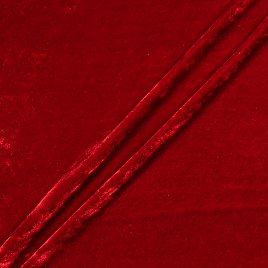 Deep Red Silk Blend Velvet