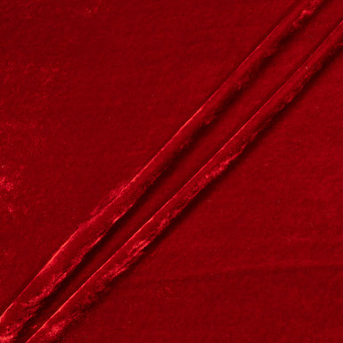 Deep Red Silk Blend Velvet