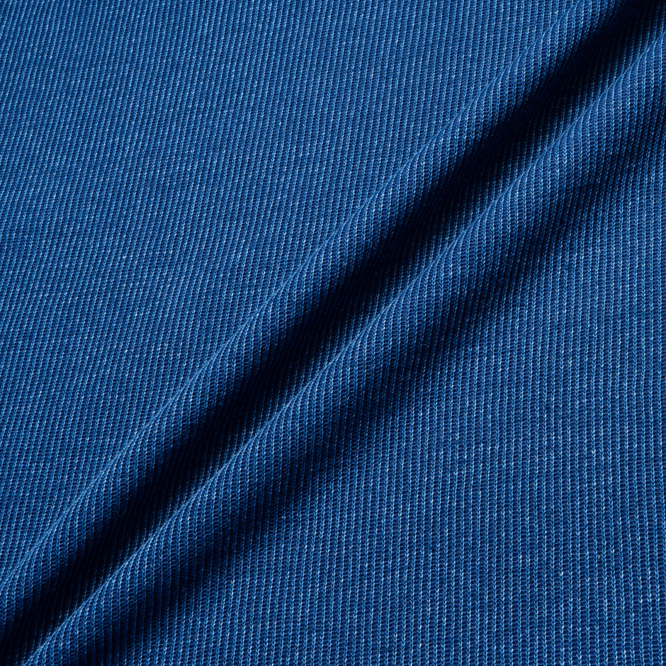 French Blue Cotton Blend Jersey