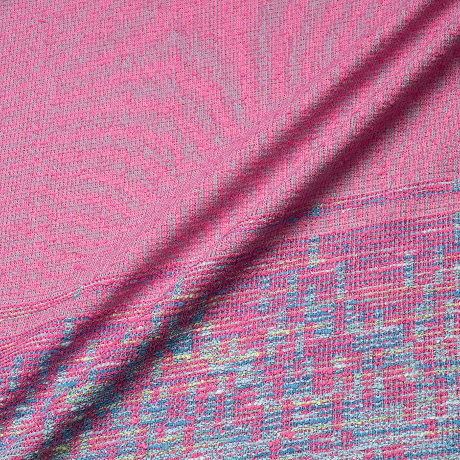 Bubble Gum Pink & Blue Wool Blend