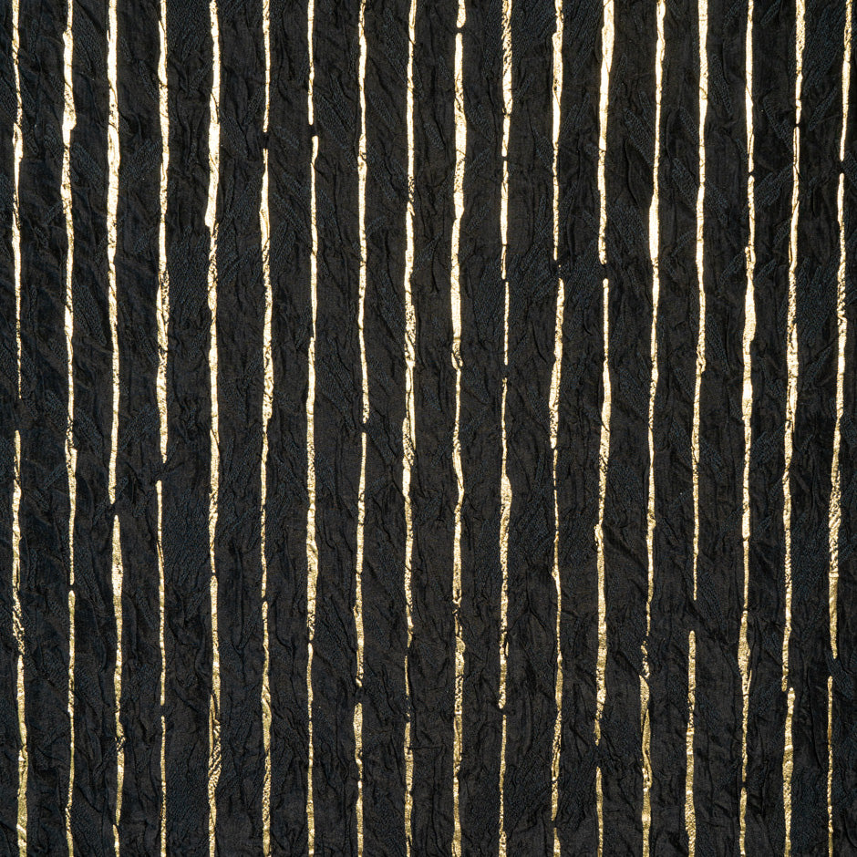 Gold Striped Black Silk Blend