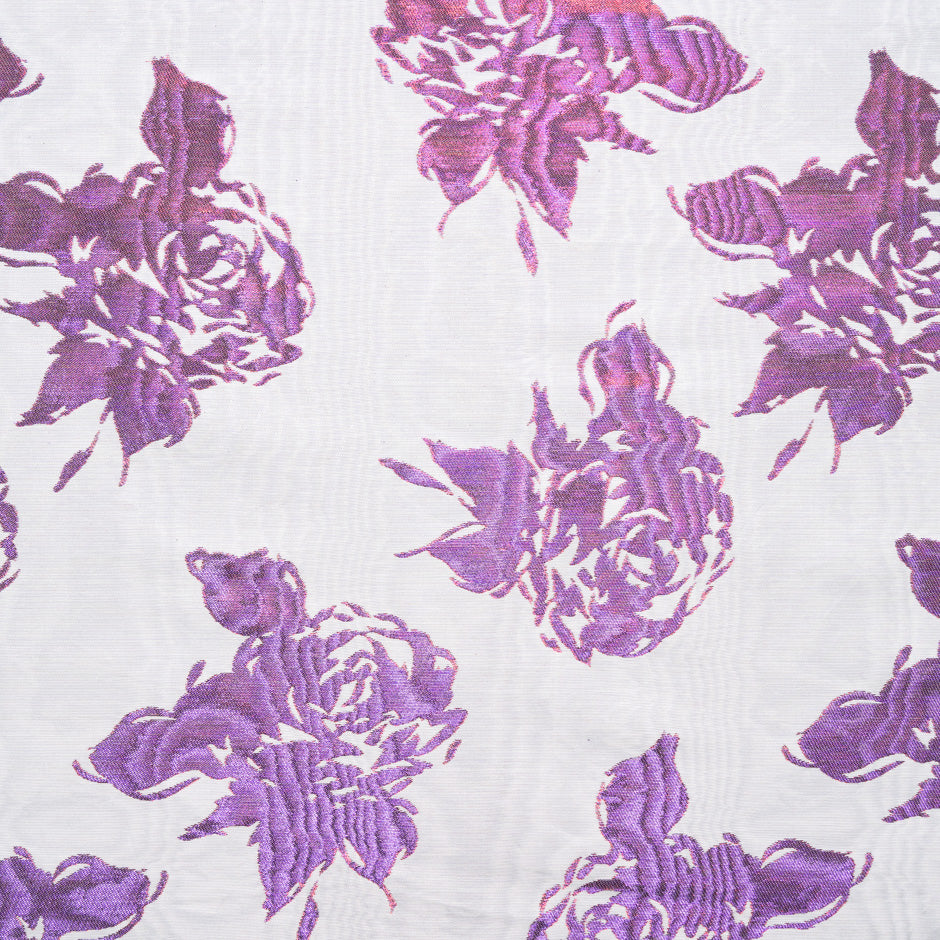 Metallic Pink & Purple Floral Brocade